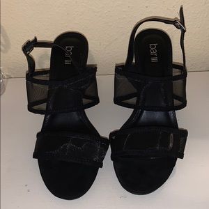 Size 9 black mesh heels